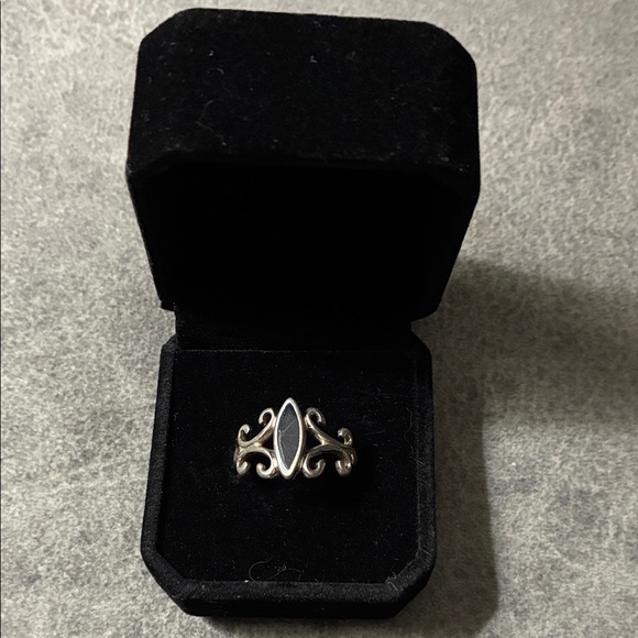 Jewelry - Sterling Silver Black Onyx Filigree Ring - Women Jewelry